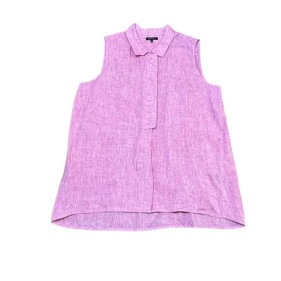 Lafayette 148 Sleeveless Pink Linen Blend Quiet Luxury Capsule‎ Wardrobe Size L - Picture 2 of 7